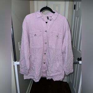 H&M oversized purple denim jacket